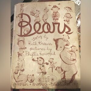 Bears Ruth Krauss Vintage Children book First Ed 1948 Illustrated Phylis Rowland